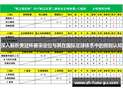 深入解析美冠杯赛事定位与其在国际足球体系中的级别认知 深入解析美冠杯赛事定位与其在国际足球体系中的级别认知